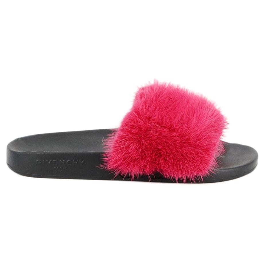 Givenchy Fur And Rubber Slides EU 38 UK 5 US 8
