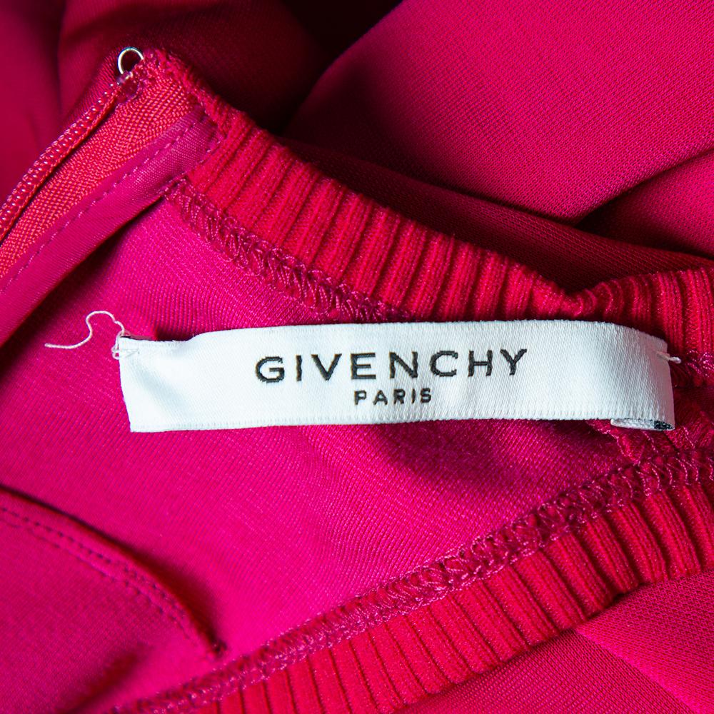 Givenchy Fuschia Pink Jersey Sleeveless Banded Fit & Flare Dress S 2