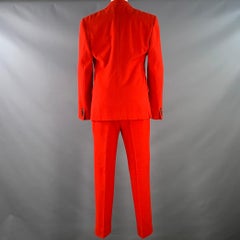 GIVENCHY FW12 Size S Red Twill Wool Cotton Notch Lapel Suit