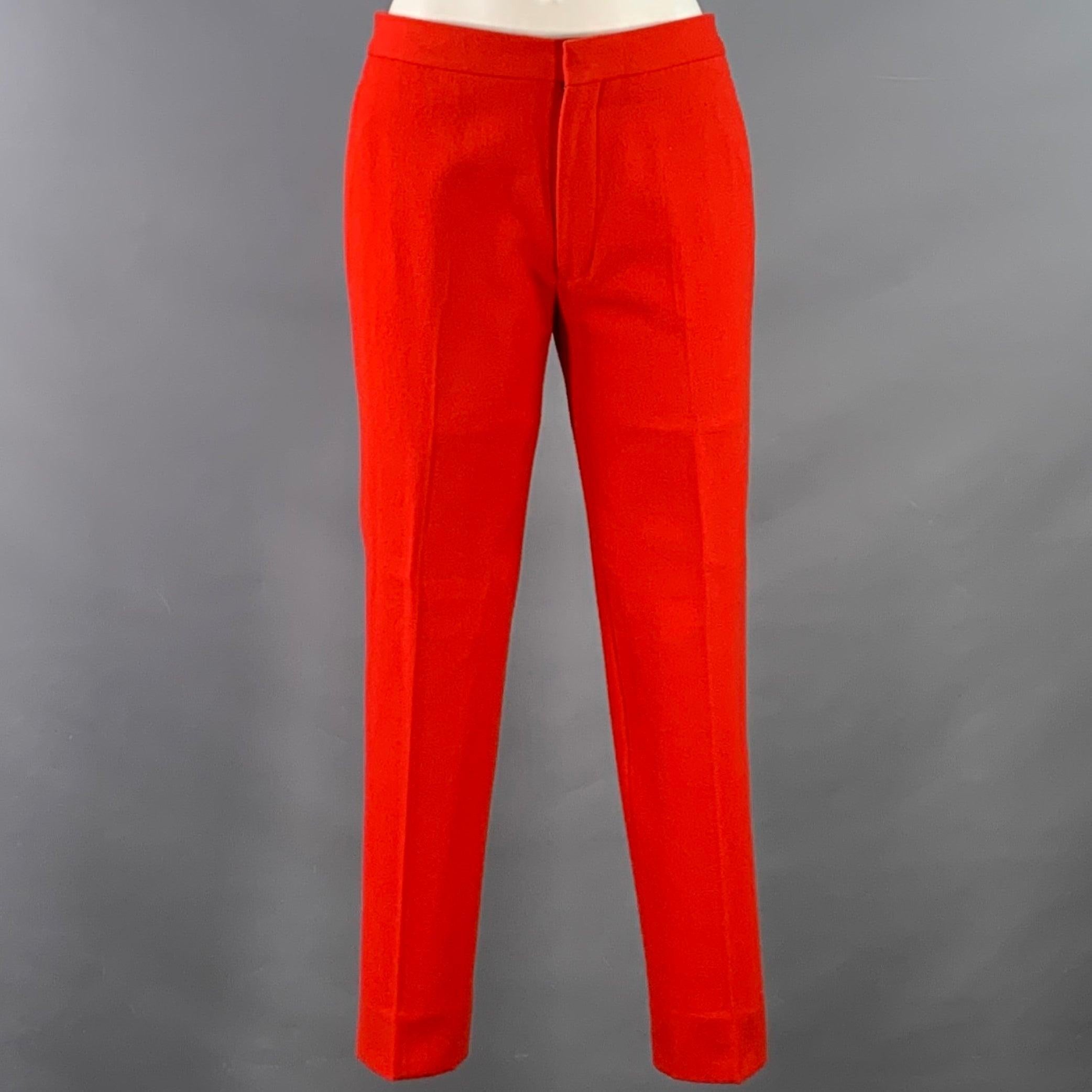 GIVENCHY FW12 Size S Red Twill Wool Cotton Notch Lapel Suit In Good Condition For Sale In San Francisco, CA