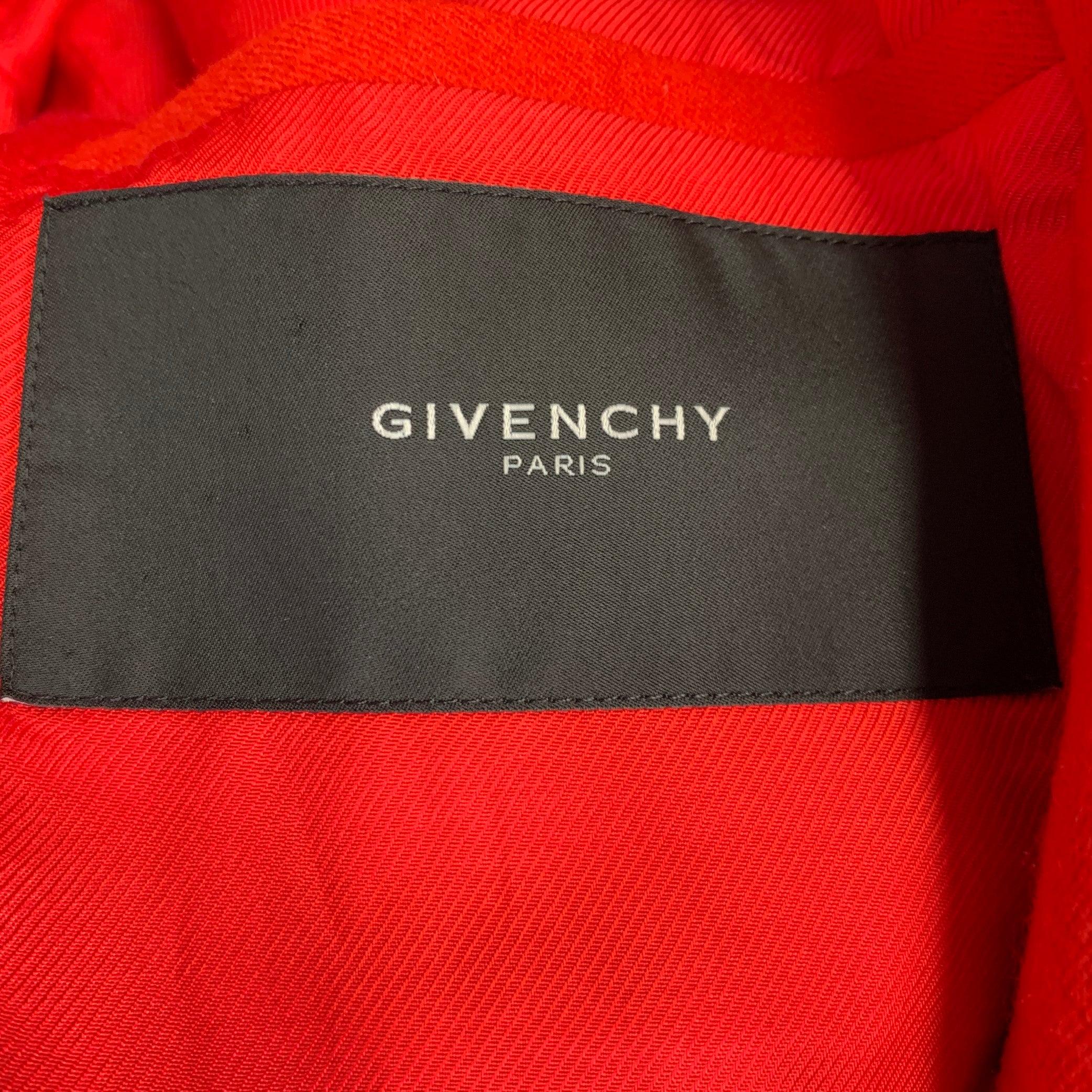 GIVENCHY FW12 Size S Red Twill Wool Cotton Notch Lapel Suit For Sale 4