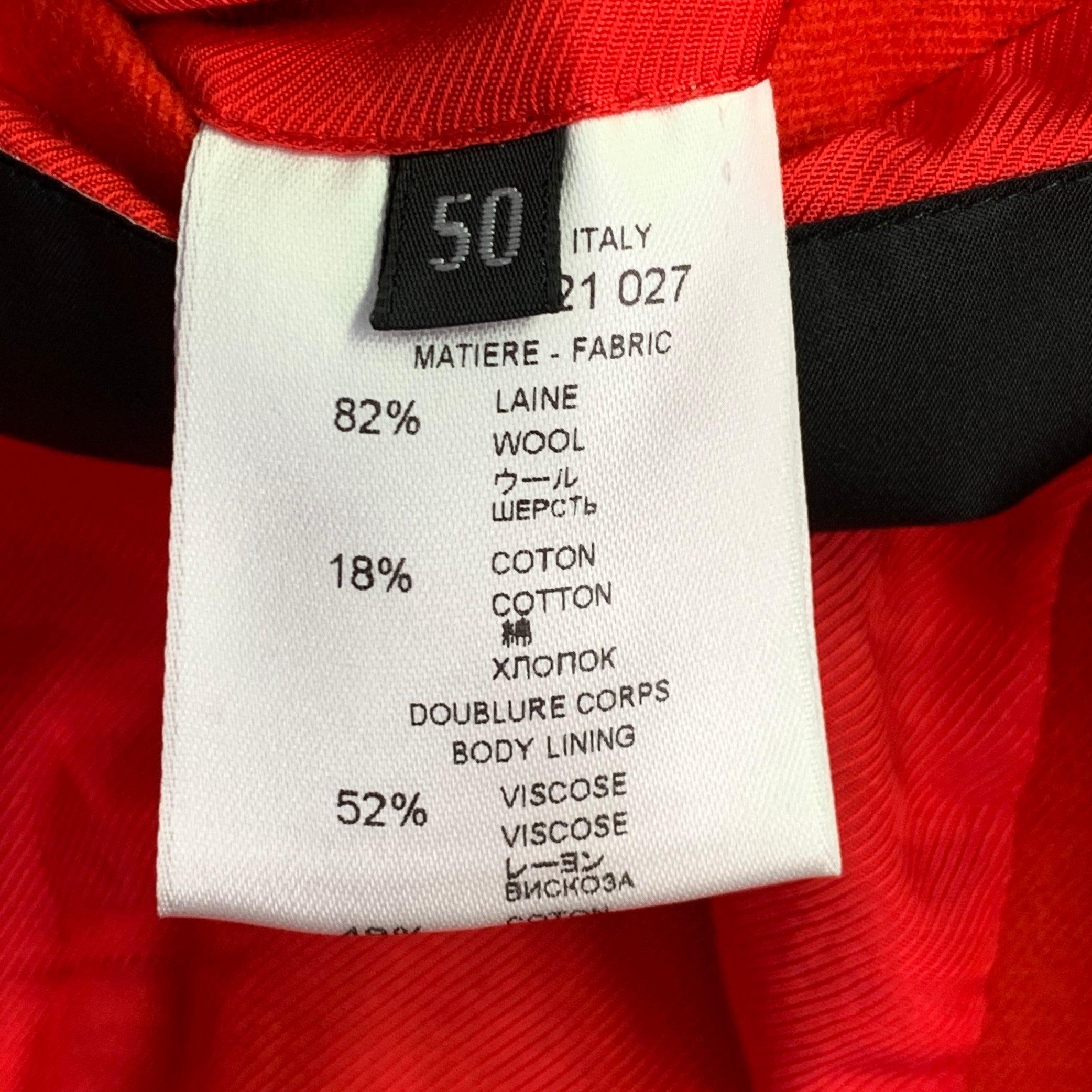 GIVENCHY FW12 Size S Red Twill Wool Cotton Notch Lapel Suit For Sale 5