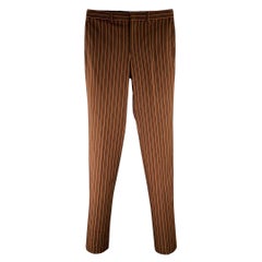 GIVENCHY FW16 Taglia 30 Pantaloni casual in lana a righe arancioni e marrone con zip