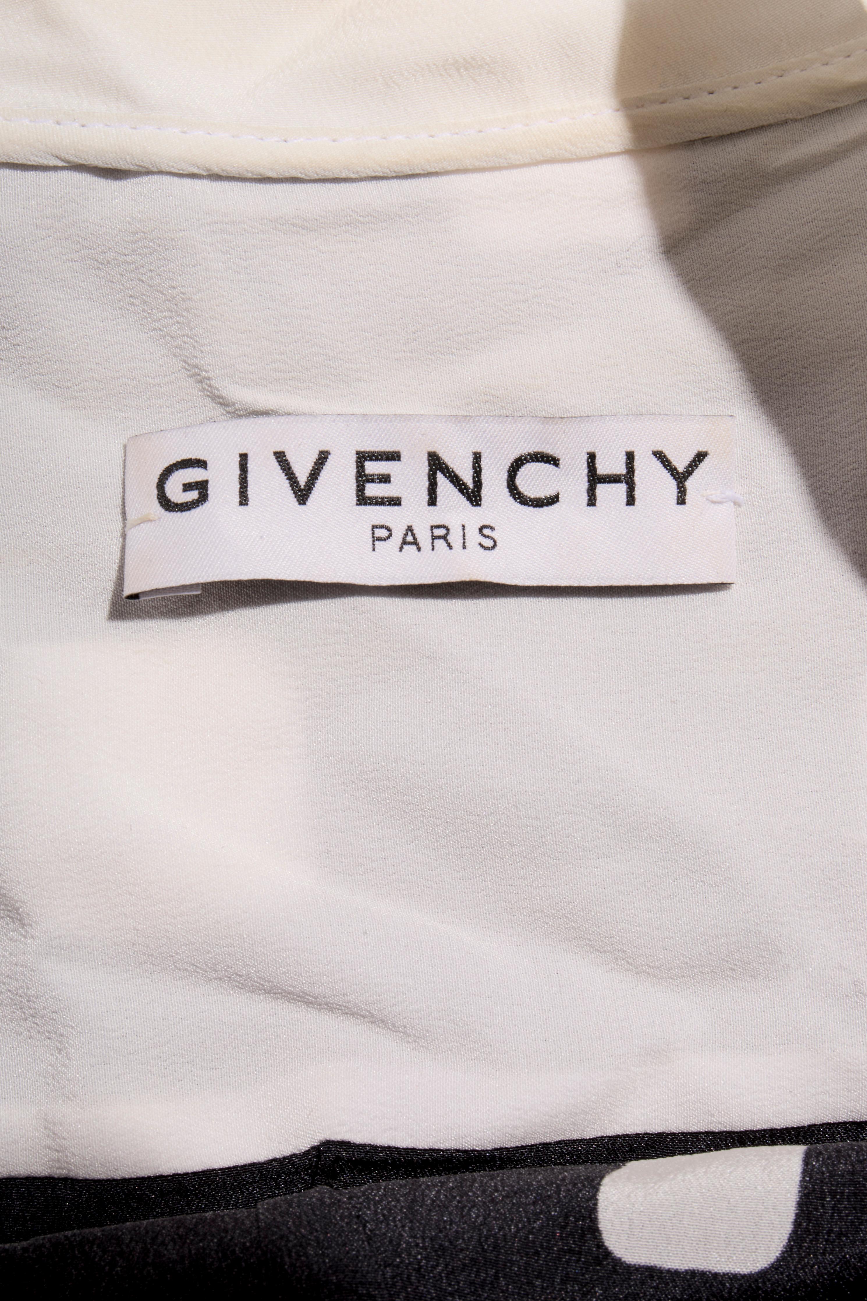 Givenchy FW20 - Vestito in seta bianco e nero con volant asimmetrico FR 36 in vendita 6