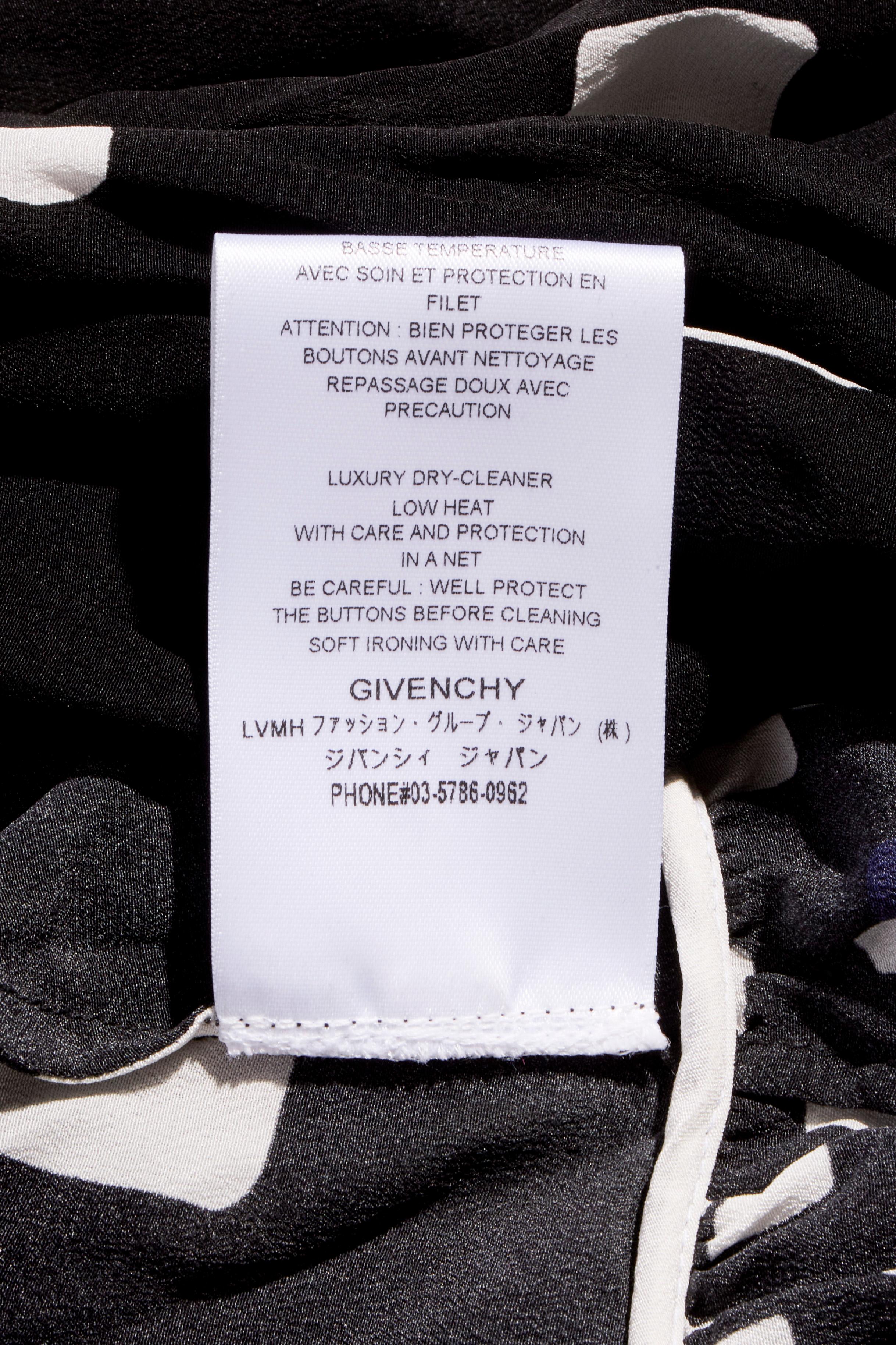 Givenchy FW20 - Vestito in seta bianco e nero con volant asimmetrico FR 36 in vendita 8