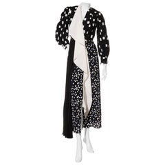 Givenchy FW20 - Vestito in seta bianco e nero con volant asimmetrico FR 36
