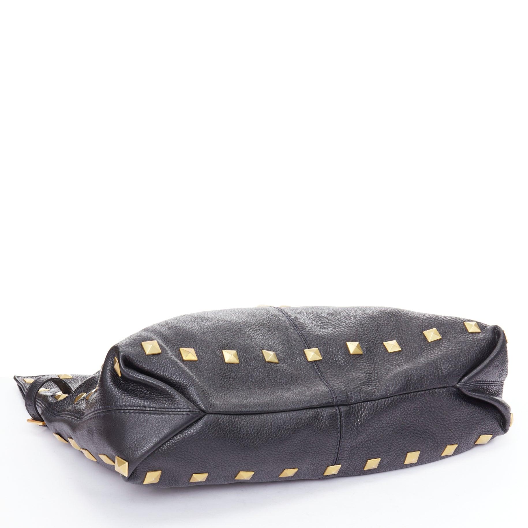 GIVENCHY George V black textured leather gold giant studs tote bag 1