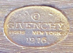 Givenchy 1976TheMet Signed GG Logo GiltBarPendant SnakeChain TwoTone Choker