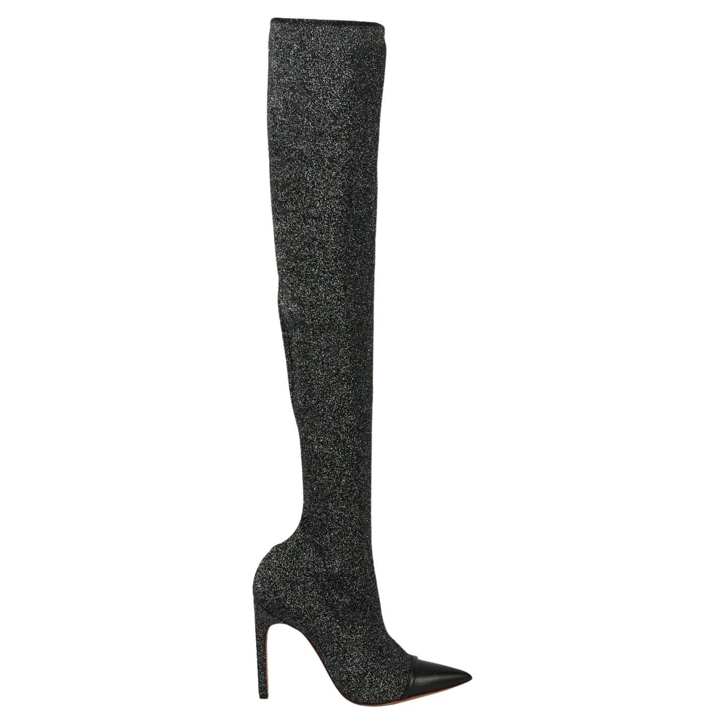 Givenchy Glitter Stretch Knit Over The Knee Boots EU 39 UK 6 US 9