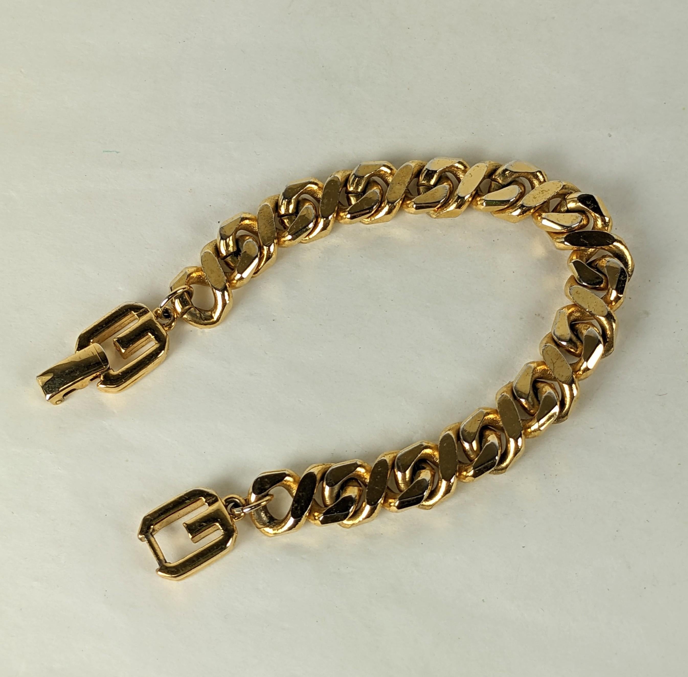 Givenchy Gold Chain Bracelet from the 1980's. Double 