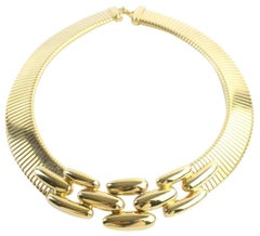 Vintage Givenchy Gold Chain Link Choker 37mr0701 Necklace