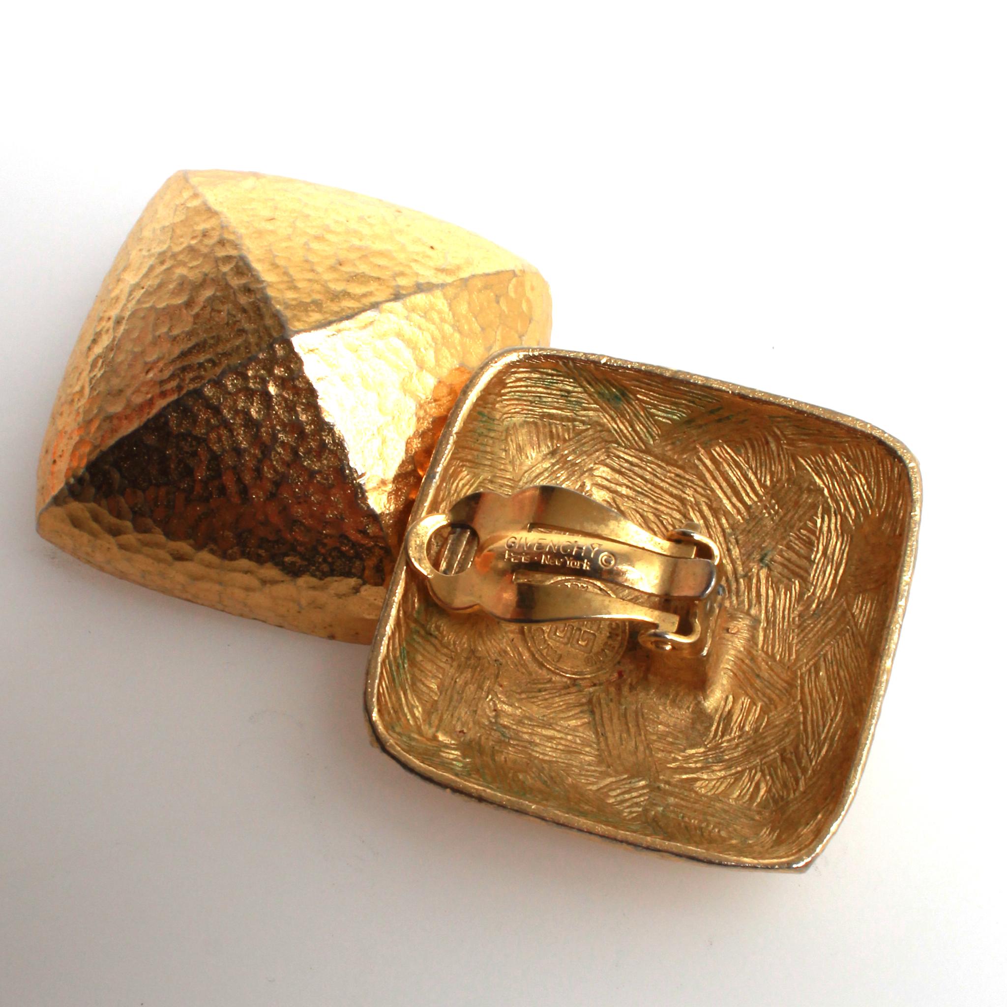 	Givenchy gold clip on earrings In Good Condition For Sale In Melbourne, Victoria