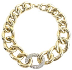 Givenchy Gold Jumbo Chain Crystal 36mr0702 Necklace