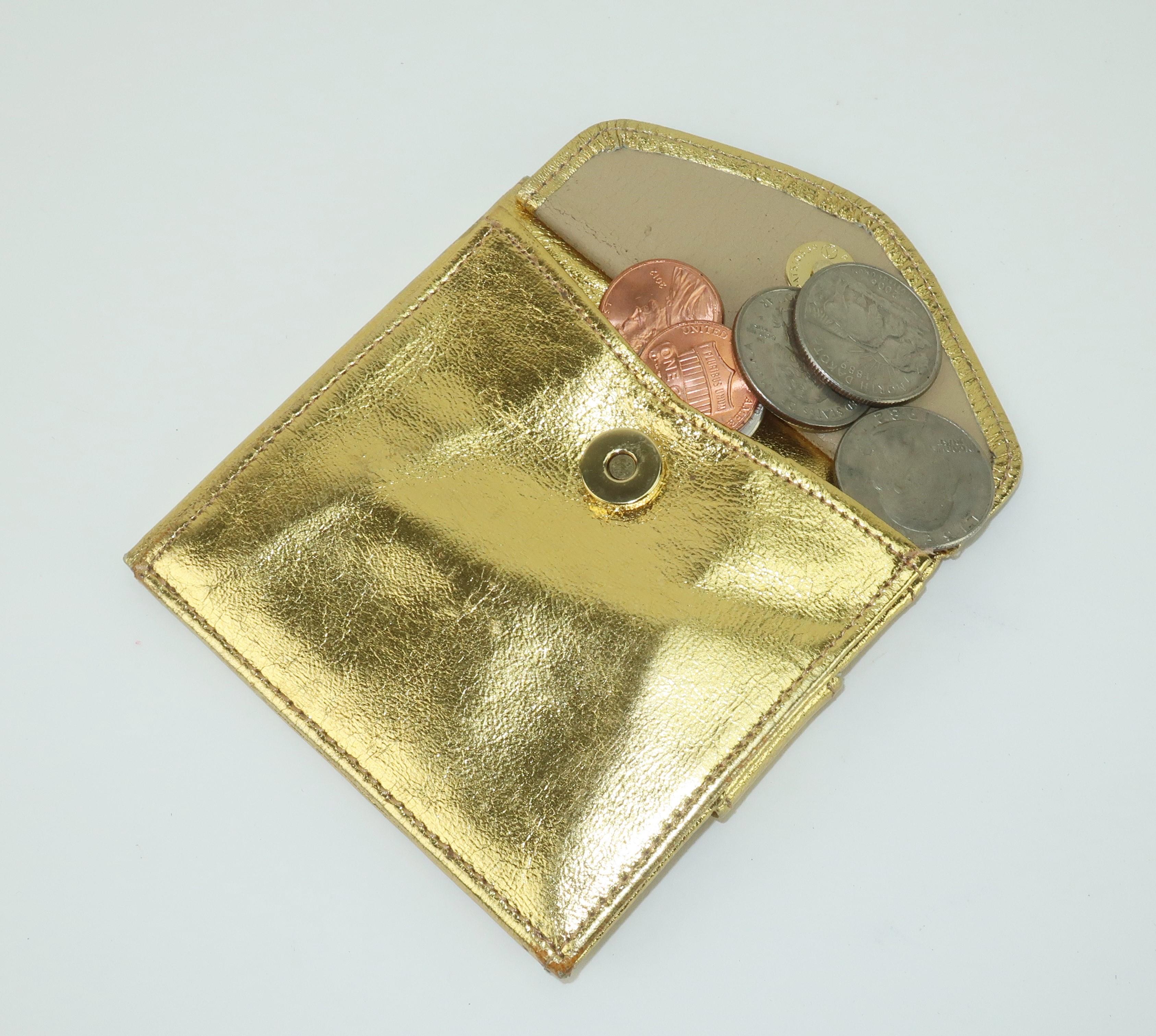 Givenchy Gold Leather Logo Evening Wallet, 1960's 2