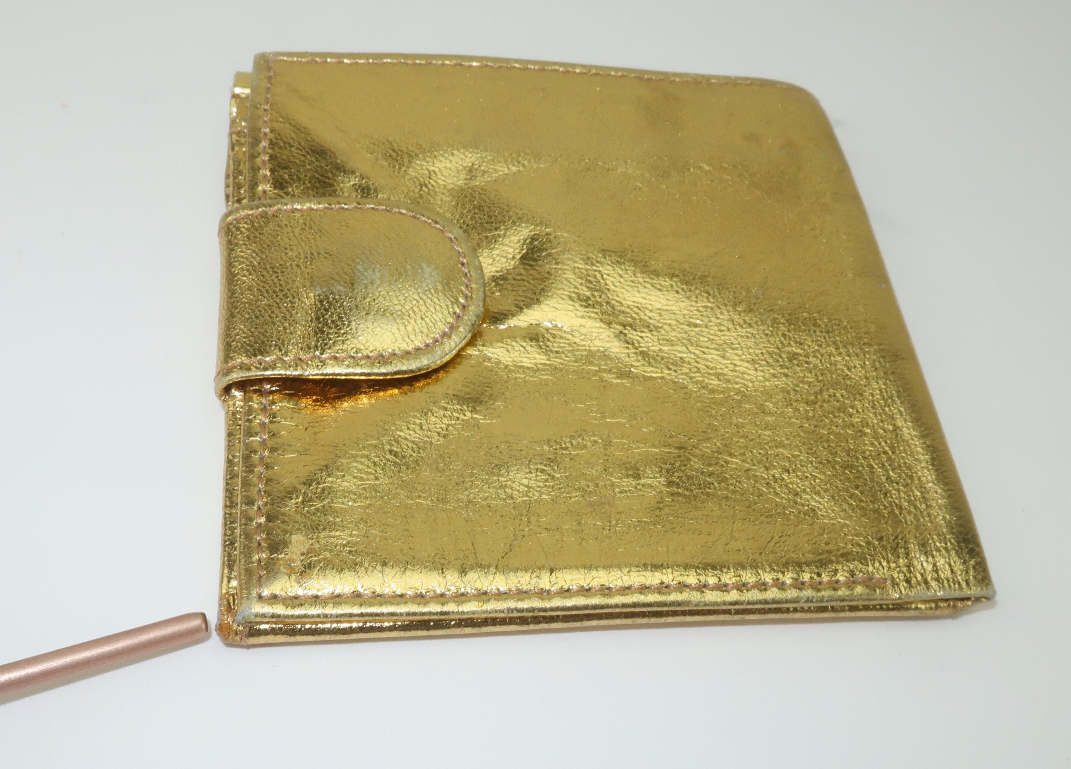 Givenchy Gold Leather Logo Evening Wallet, 1960's 3