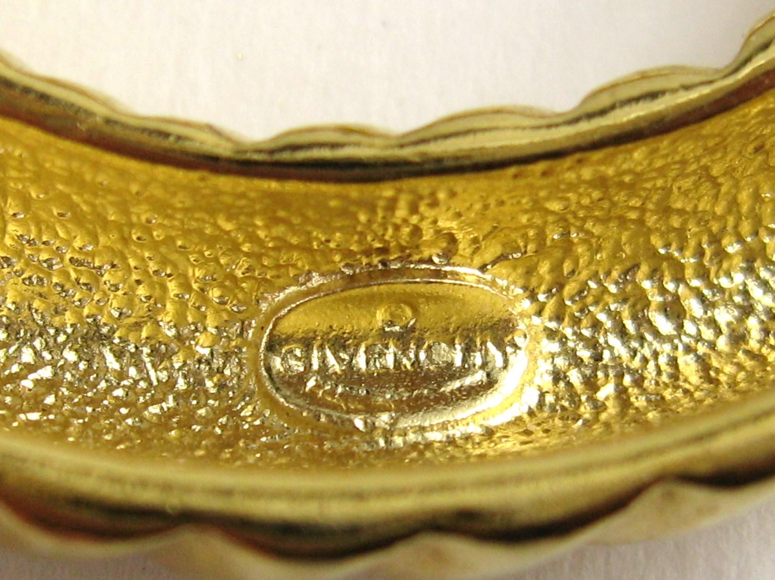 Gliederhalskette aus Gold von Givenchy  Kristall  Schwarzer schwarzer Cabochon im Angebot 4