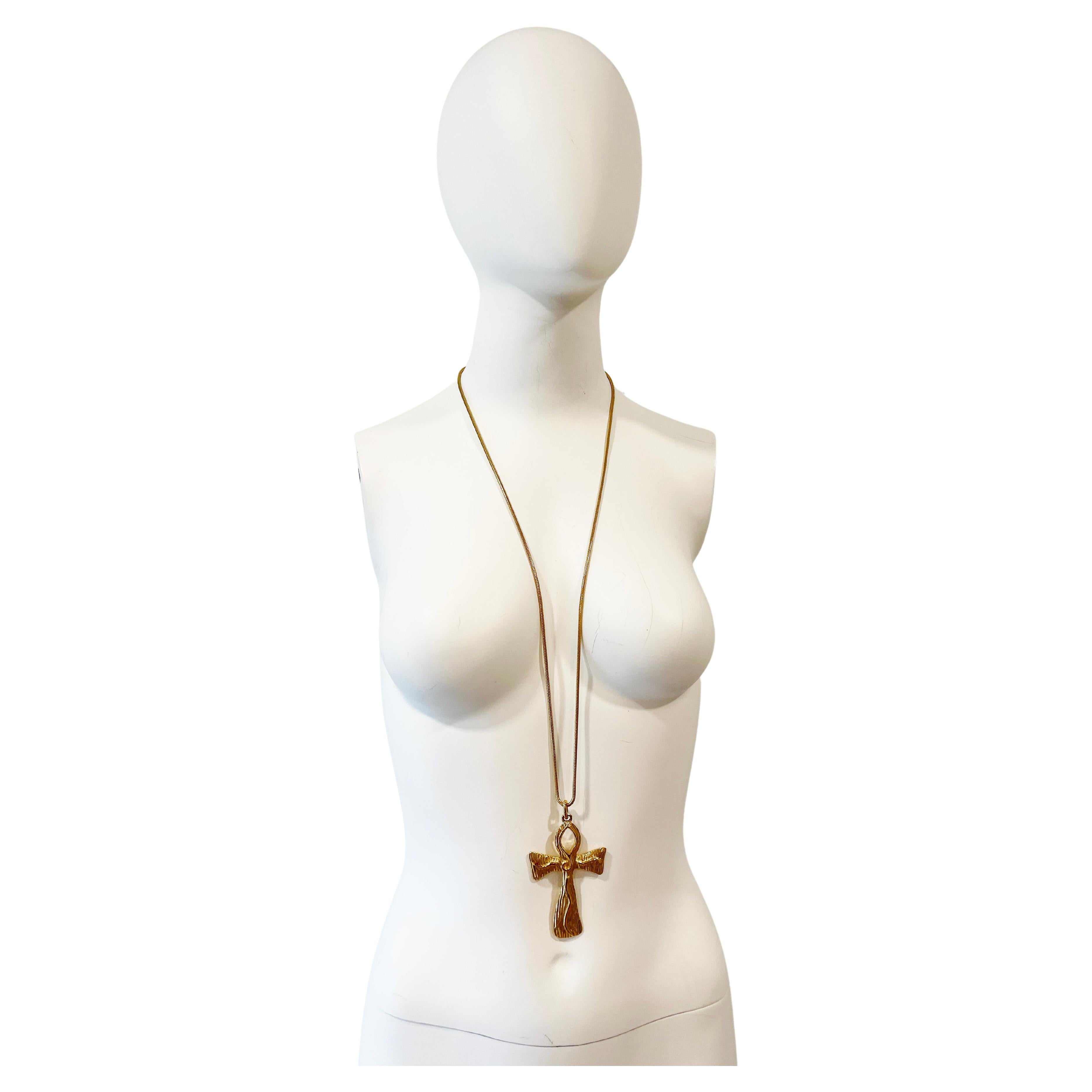 Givenchy Gold Plated Ankh Necklace. 36