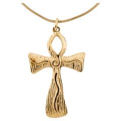 Vintage Givenchy Gold Plated Ankh Necklace