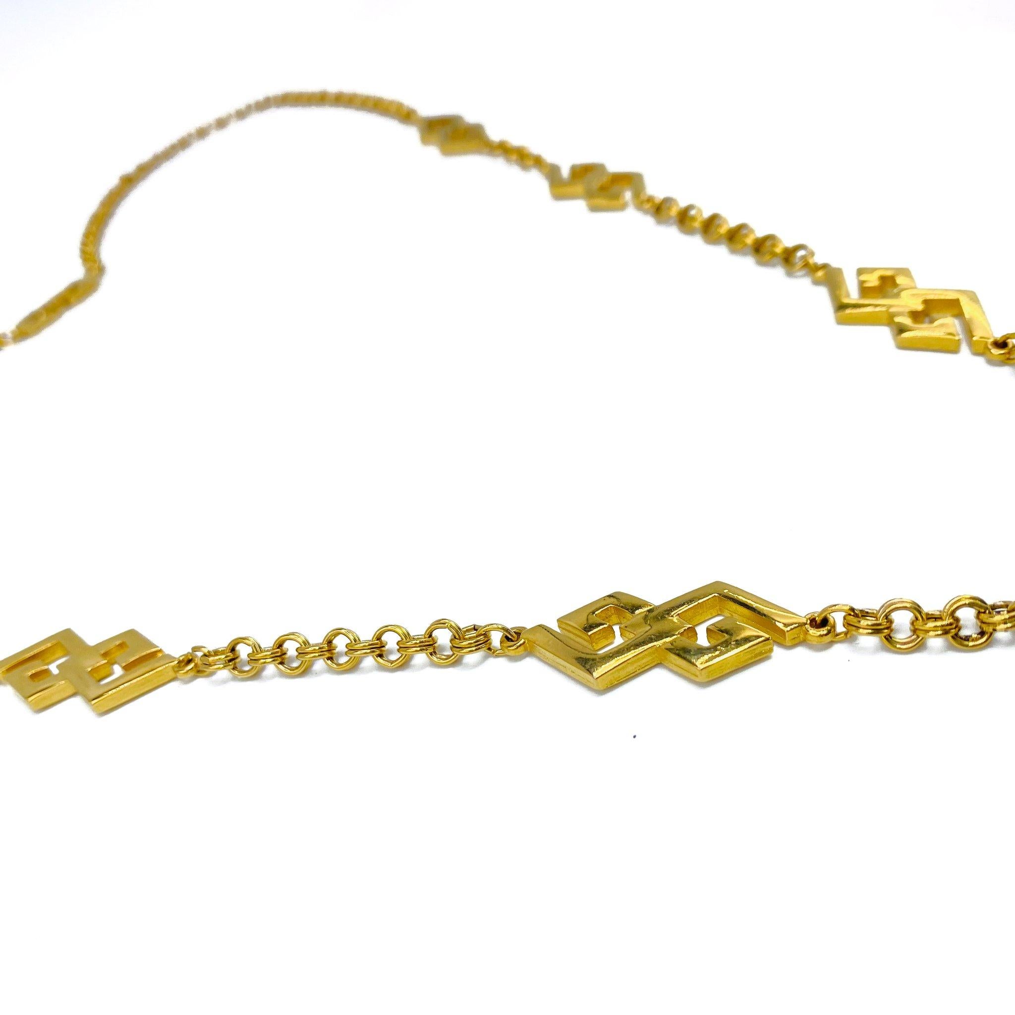 Vintage Givenchy Gold Plated Chain Necklace 1980s In Excellent Condition In London, GB