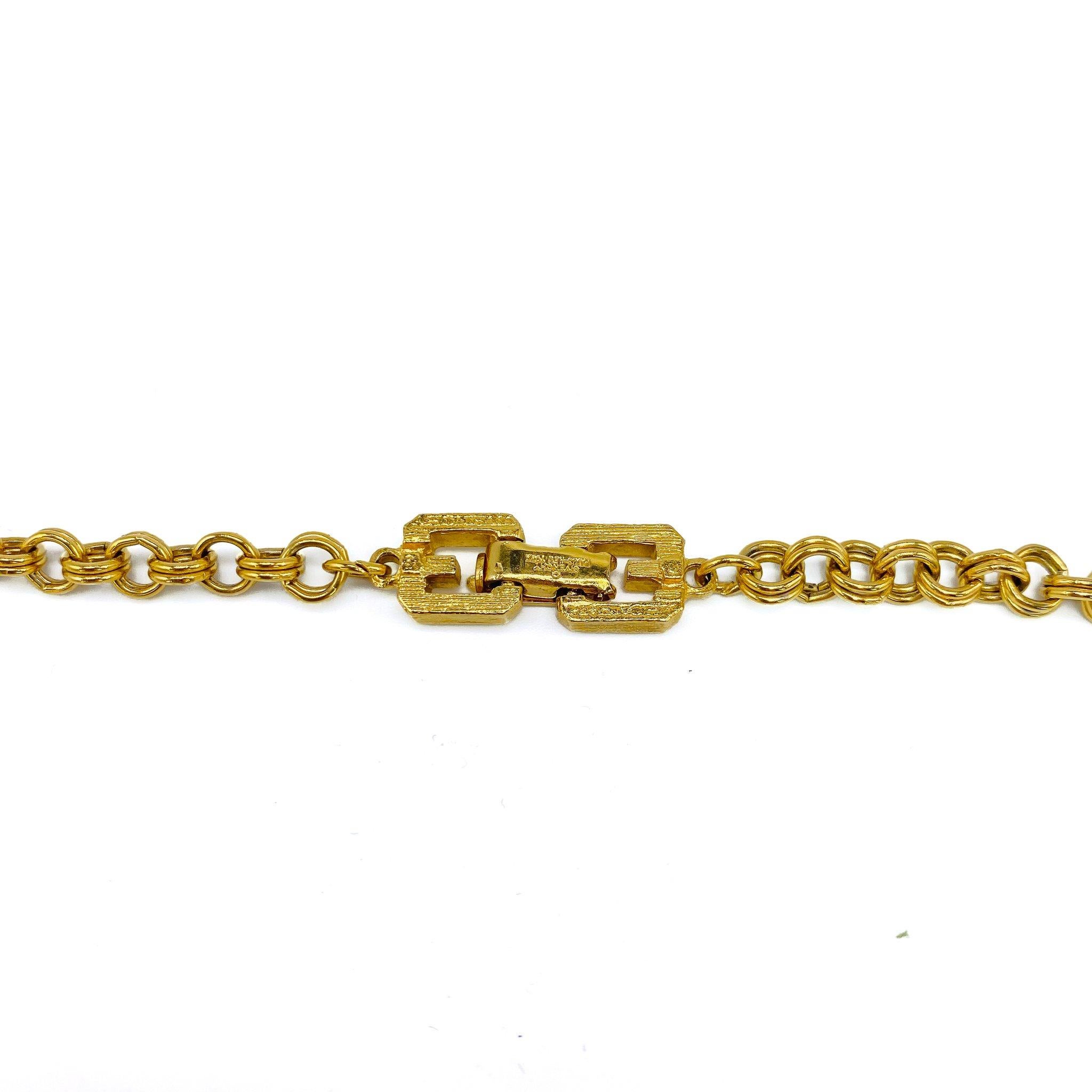 Women's Vintage Givenchy Gold Plated Chain Necklace 1980s