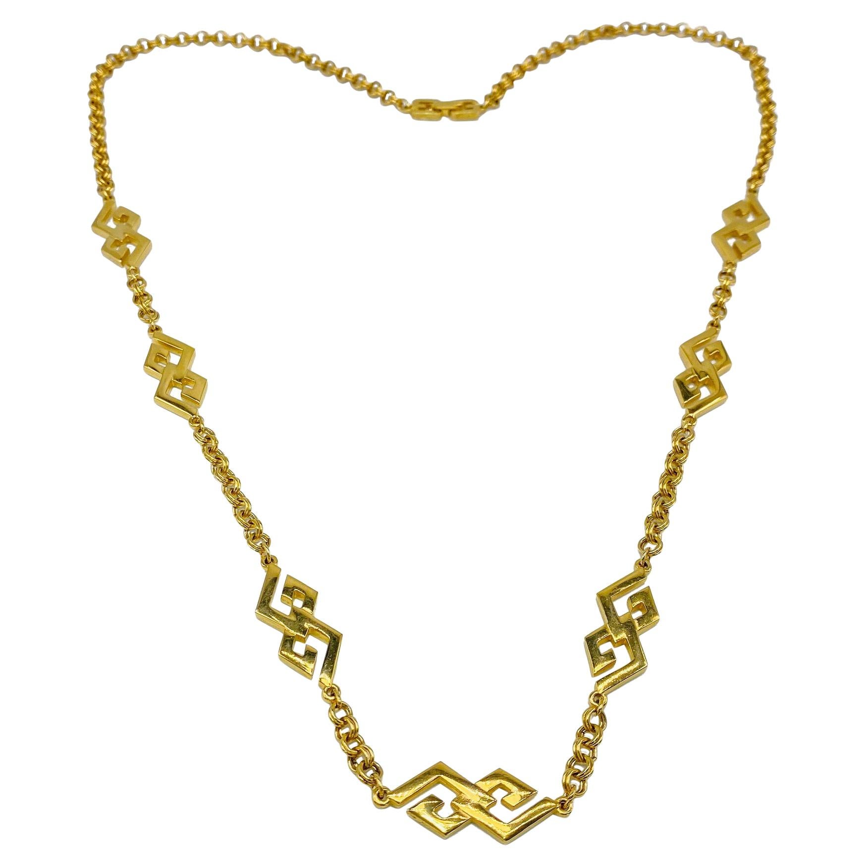 Vintage Givenchy Gold Plated Chain Necklace 1980s