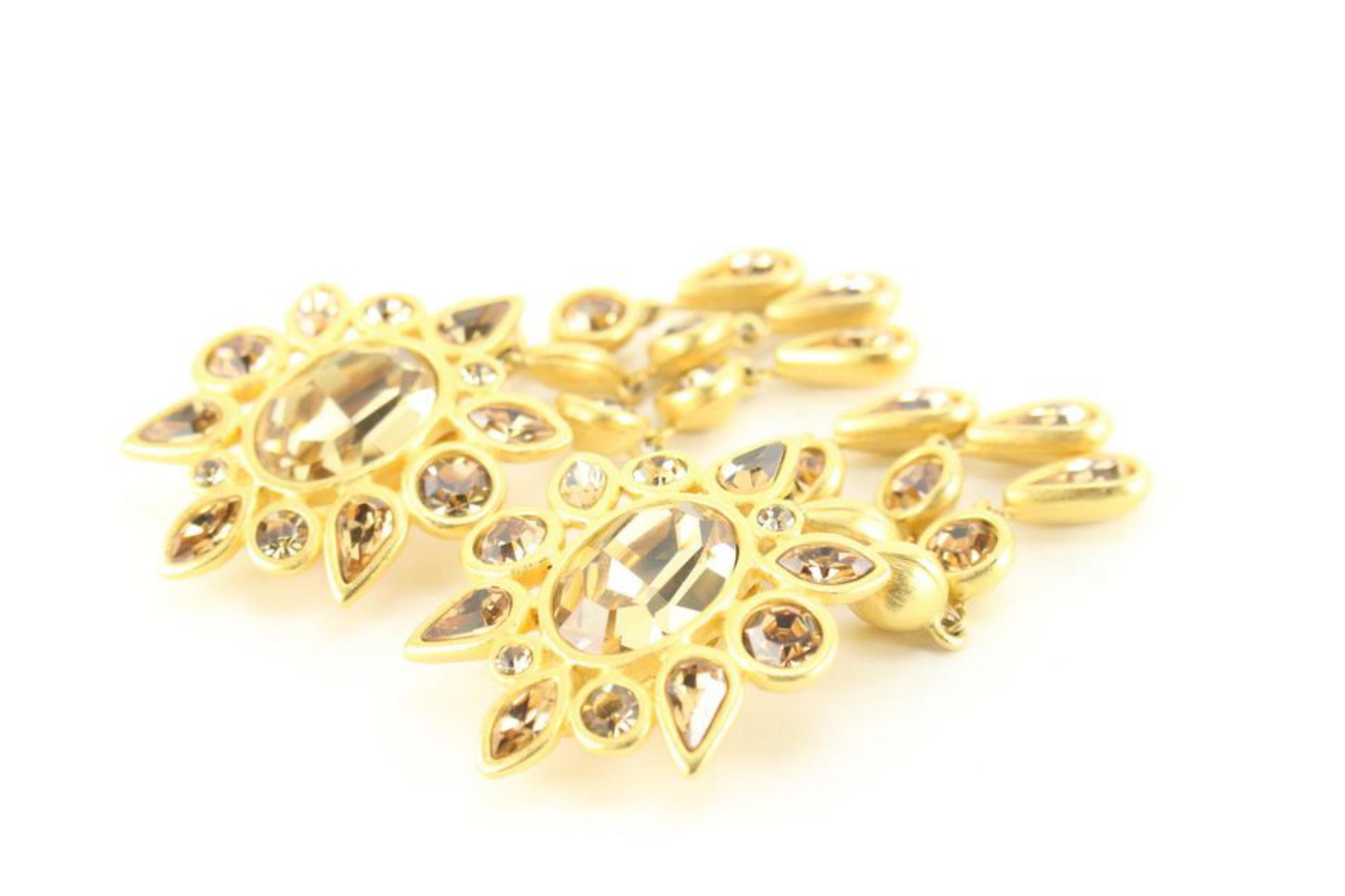 Women's Givenchy Gold Tone Dangle Crystal Drop Dream Catcher Earrings 8gi616s
