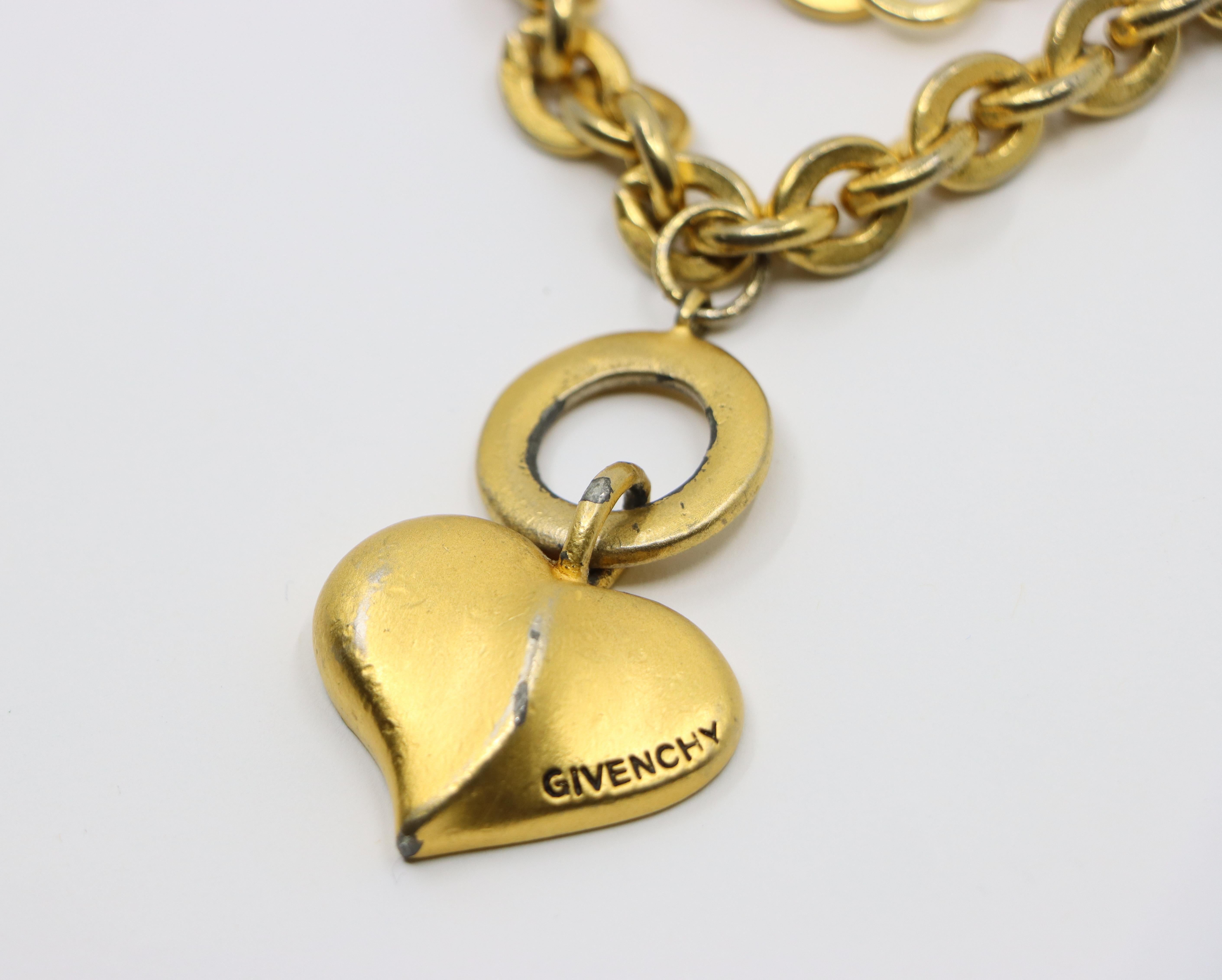 Givenchy Collana/cintura con ciondolo a forma di cuore in tonalità oro in vendita 2