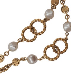 Givenchy Gold W Pearl Necklace