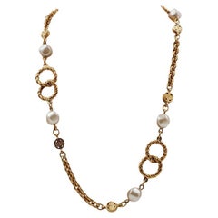 Givenchy Gold W Pearl Necklace