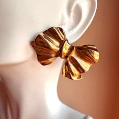 Givenchy Golden Bow Ribbons Earrings