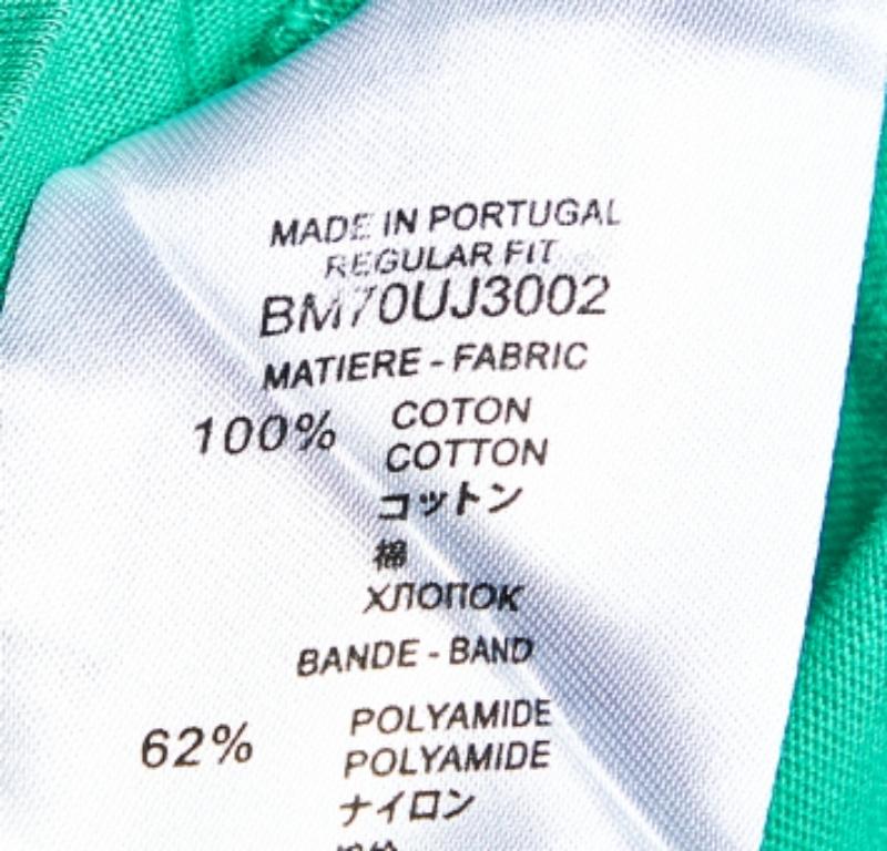 Givenchy Green Cotton Contrast Logo Tape Detail Regular Fit T-Shirt M In Good Condition In Dubai, Al Qouz 2