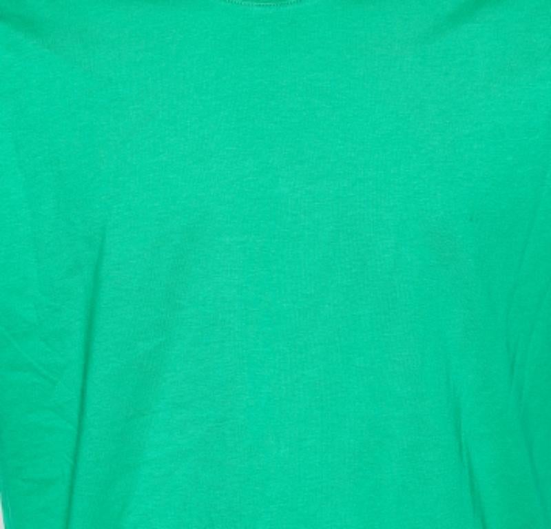 Givenchy Green Cotton Contrast Logo Tape Detail Regular Fit T-Shirt M 1