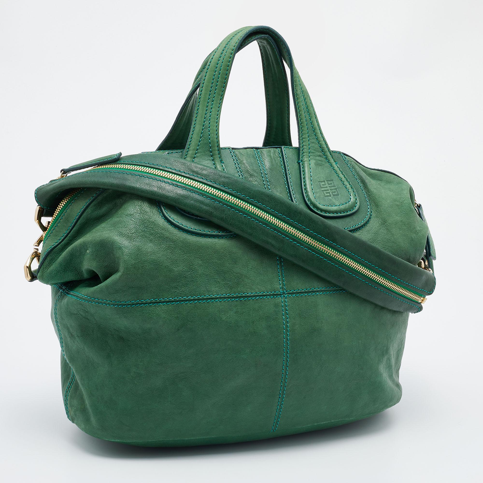 Women's Givenchy Green Leather Medium Nightingale Satchel