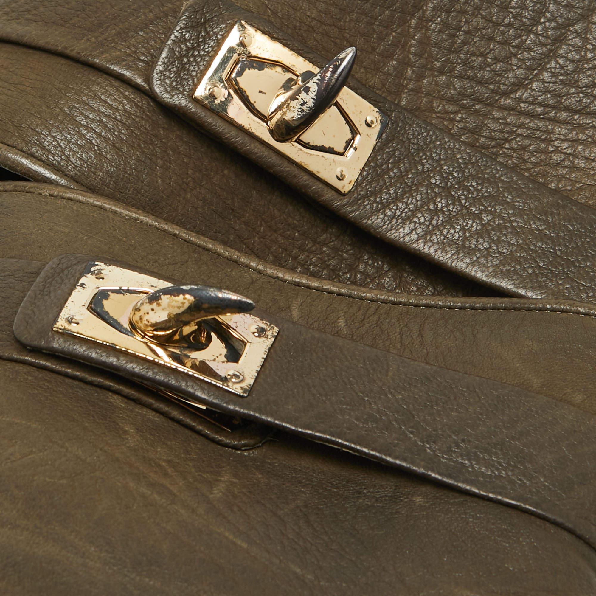 Givenchy Green Nubuck Leather Shark Lock Boots Size 35 4