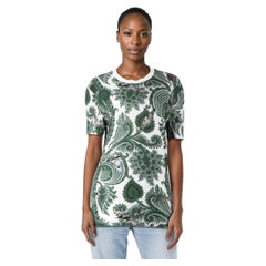 Givenchy Green Paisley & Aircraft Print T-Shirt Size M