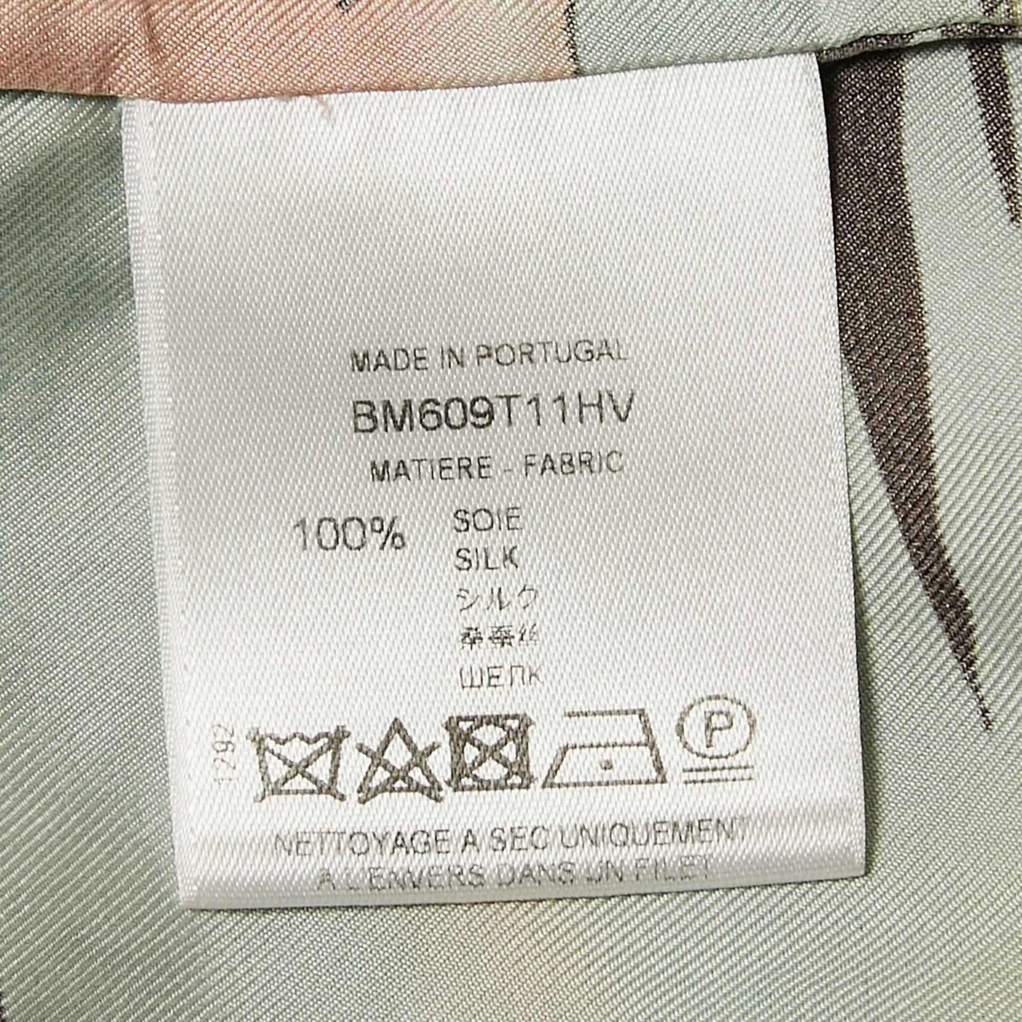 Givenchy Green Printed Silk Short Sleeve Shirt XXL For Sale 1