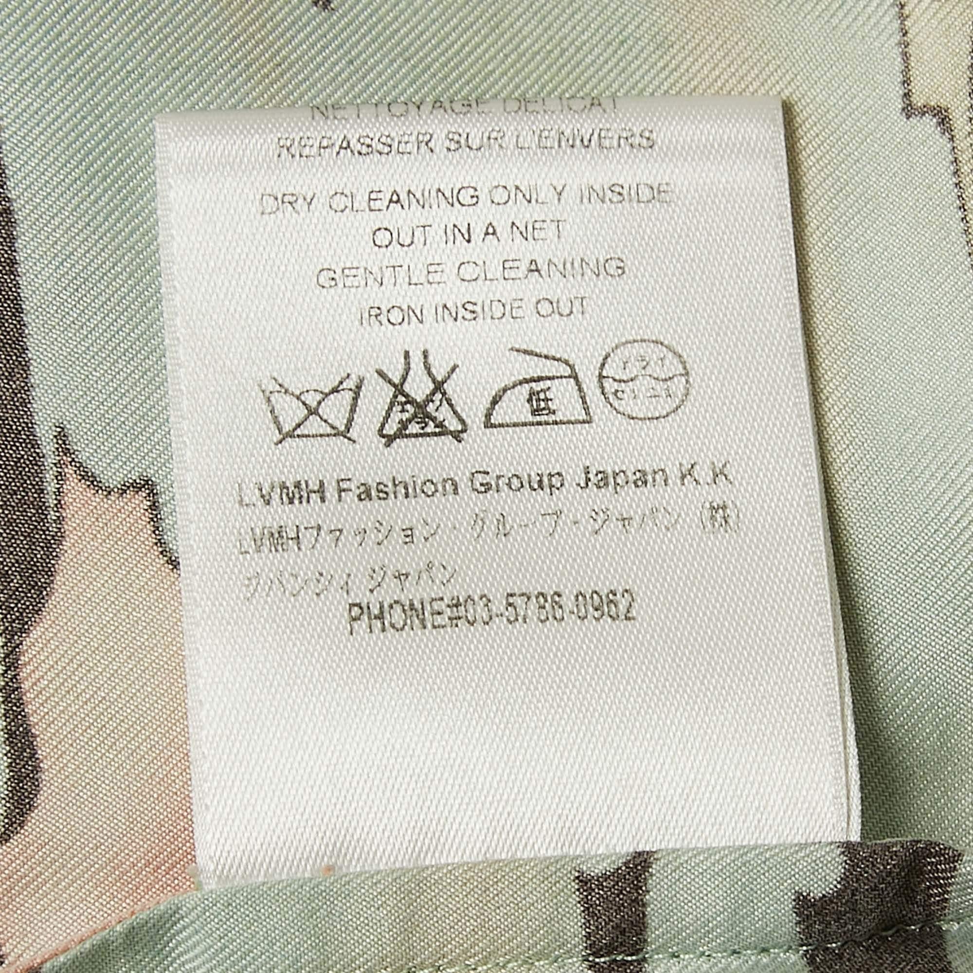 Givenchy Green Printed Silk Short Sleeve Shirt XXL For Sale 2