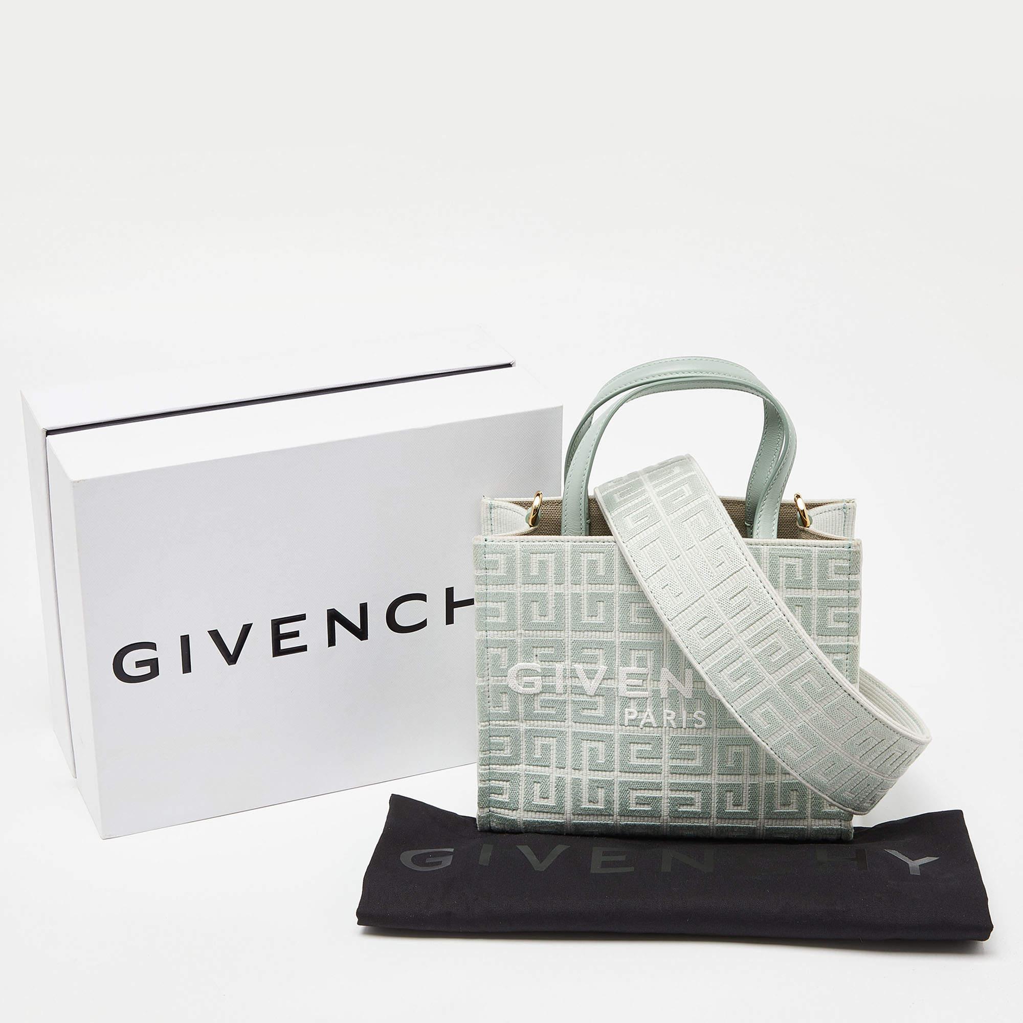 Givenchy Green Signature Canvas and Leather Tote 9