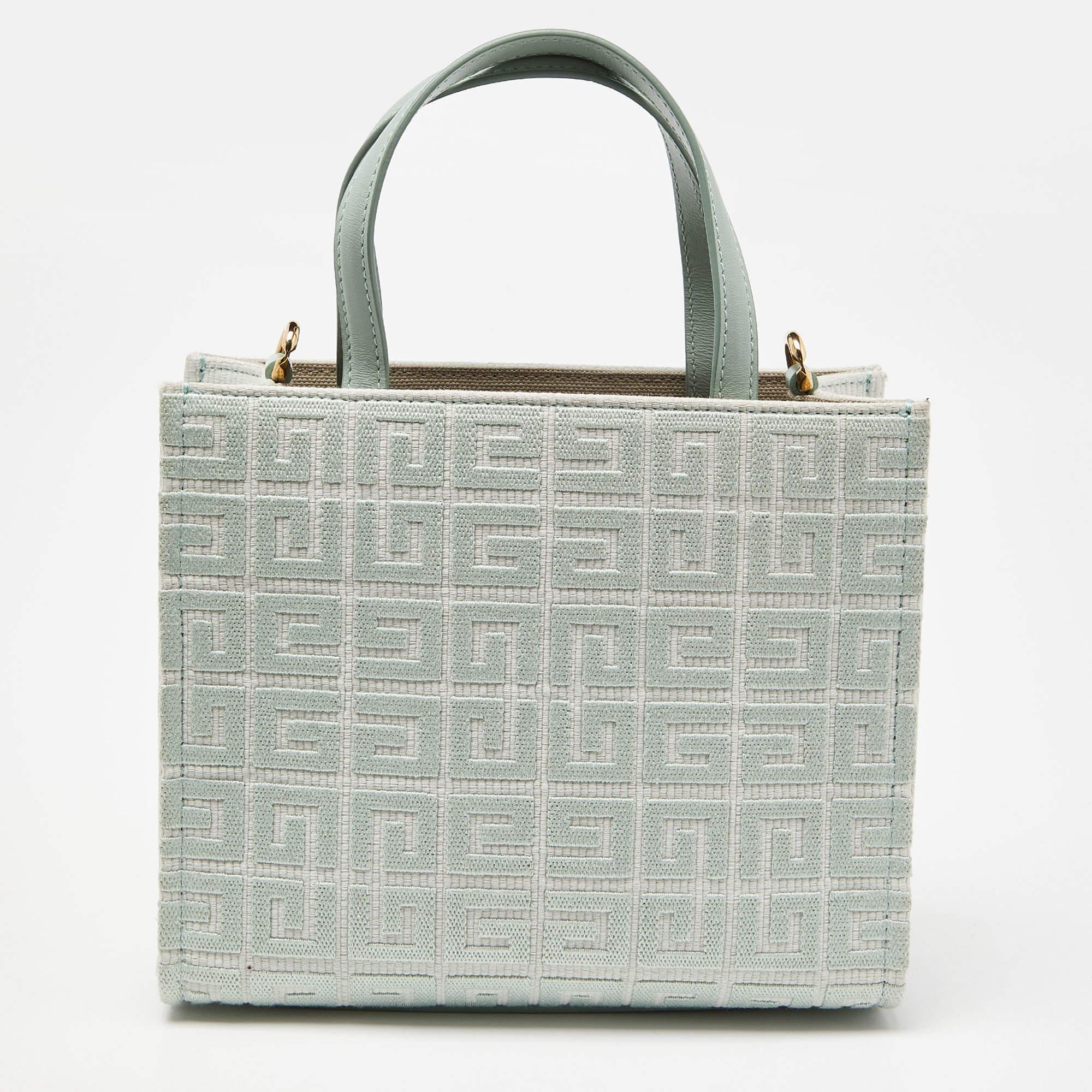 Women's Givenchy Green Signature Canvas and Leather Tote