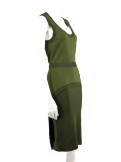 Givenchy Green Sleeveless Layered Midi Dress Size S