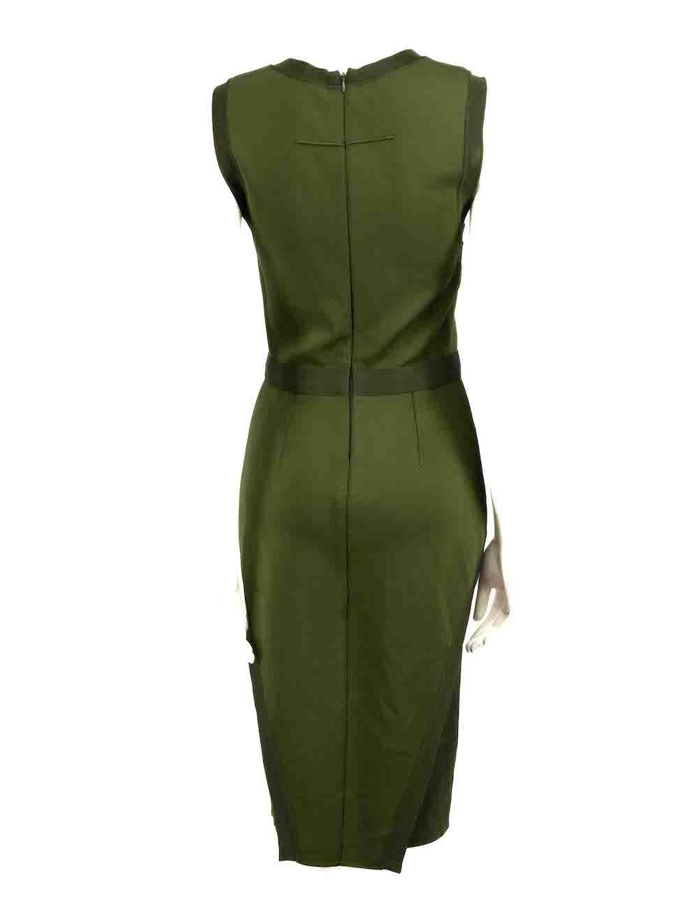 Givenchy Green Sleeveless Layered Midi Dress Size S In Excellent Condition For Sale In London, GB