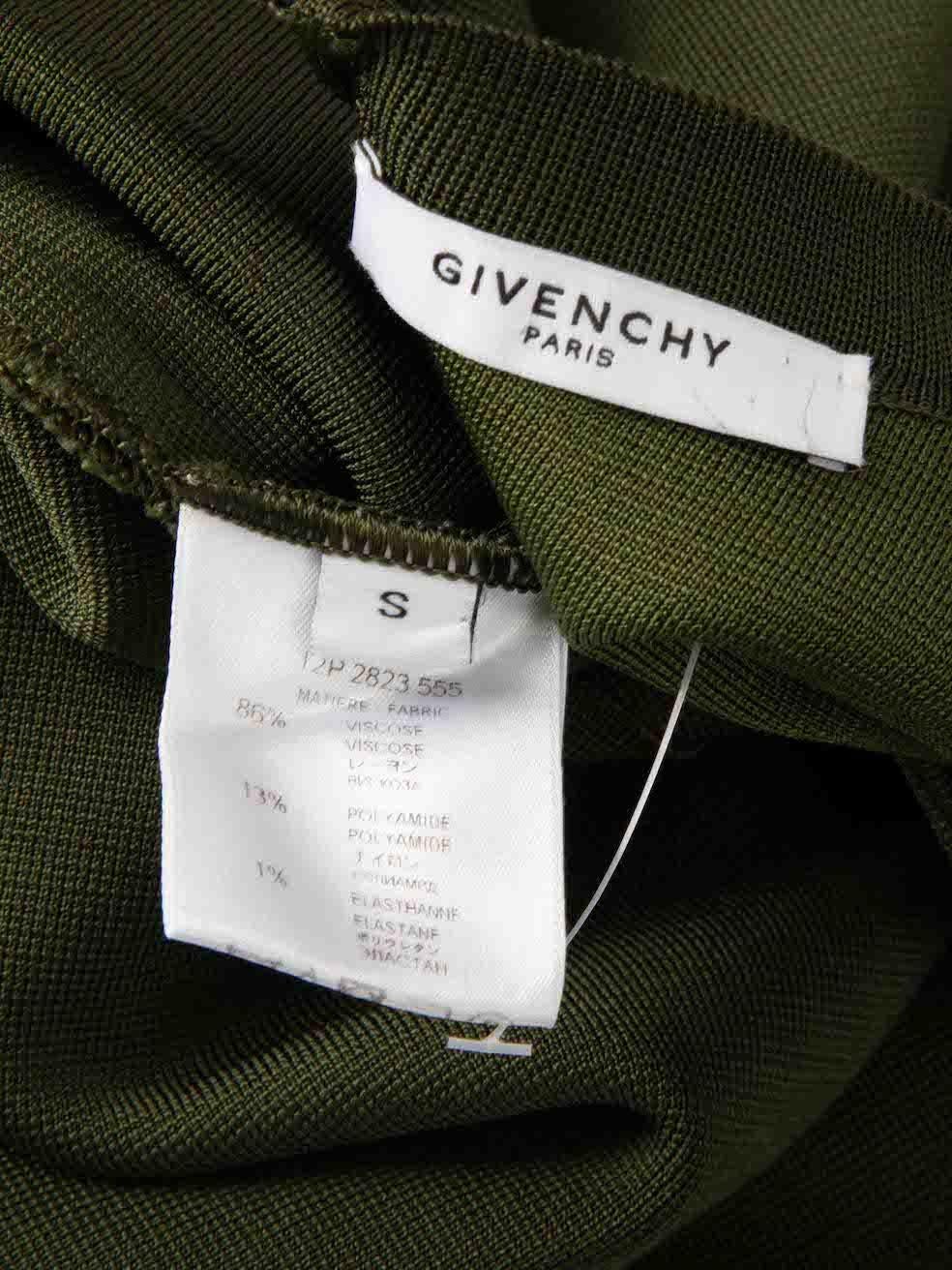 Givenchy Grünes ärmelloses, mehrlagiges Midikleid Größe S im Angebot 1