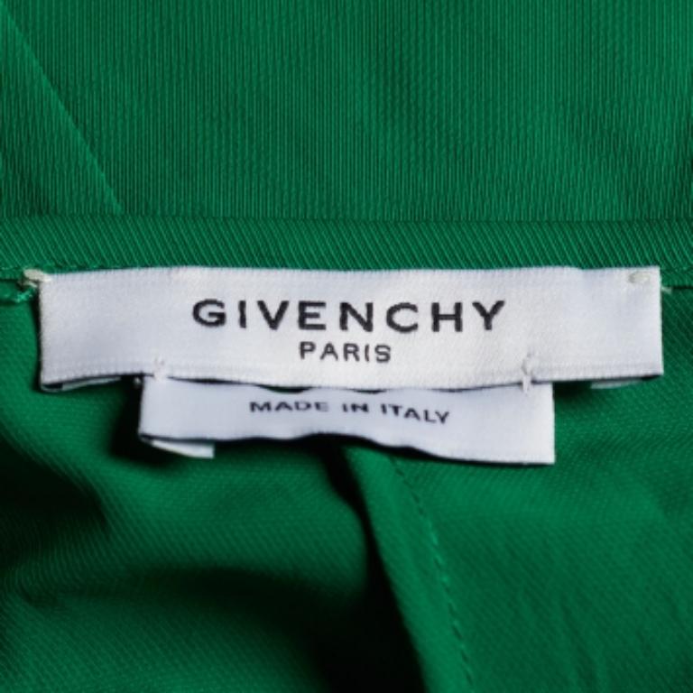 Givenchy Grüne Synthetische drapierte langärmlige Bluse mit langen Ärmeln M im Angebot 1