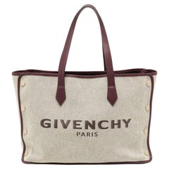 Givenchy Grey/Burgundy Canvas Logo Print Bond Tote