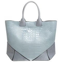 Givenchy Grey Croc Embossed Leather Easy Tote