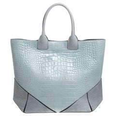 Givenchy Grey Croc Embossed Leather Easy Tote