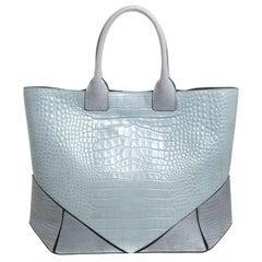 Givenchy Grey Croc Embossed Leather Easy Tote