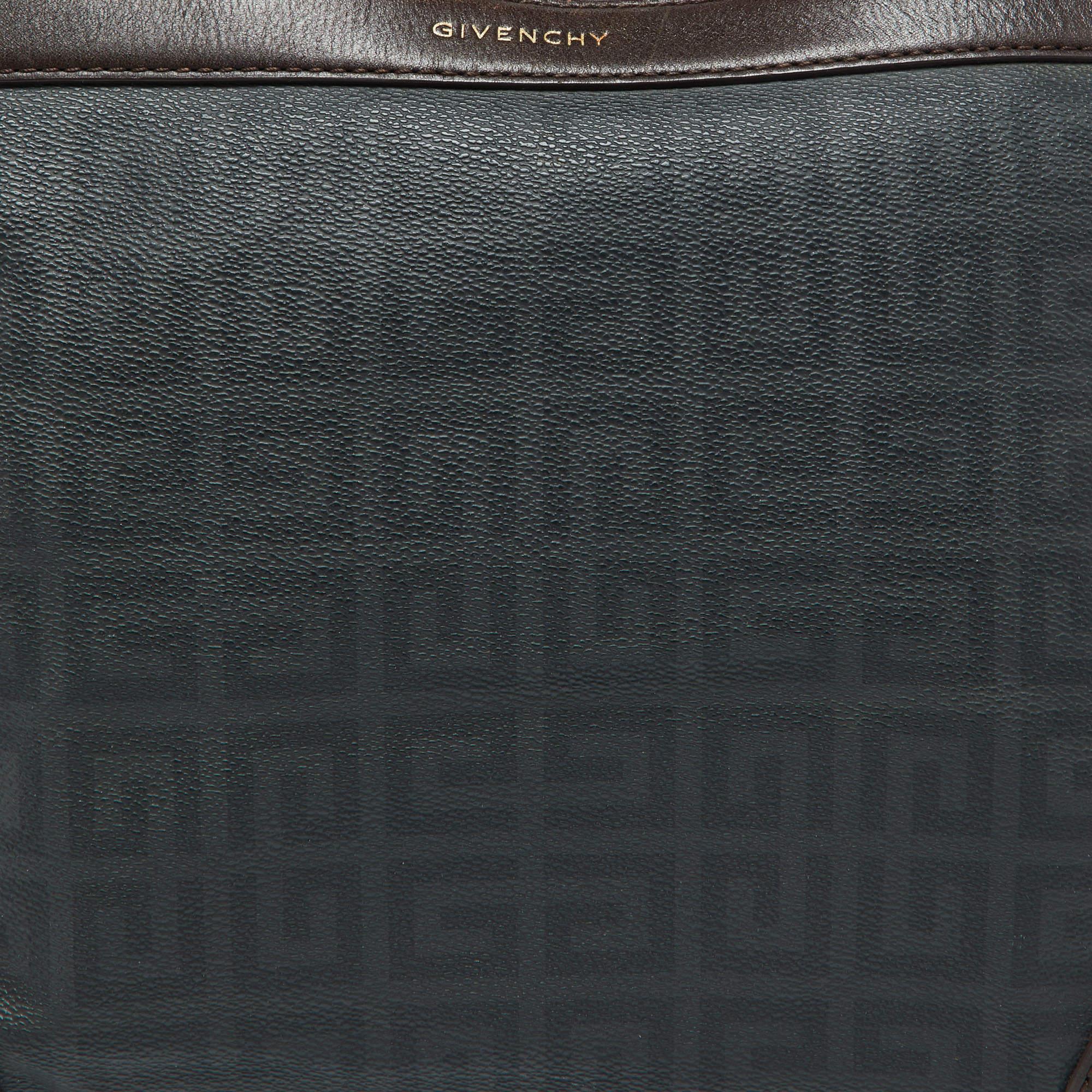 Women's Givenchy Grey/Dark Brown Monogram Coated Canvas and Leather Hobo For Sale