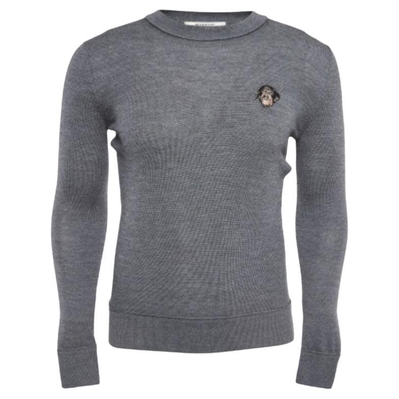 Givenchy Sudadera de punto de lana bordada gris XS