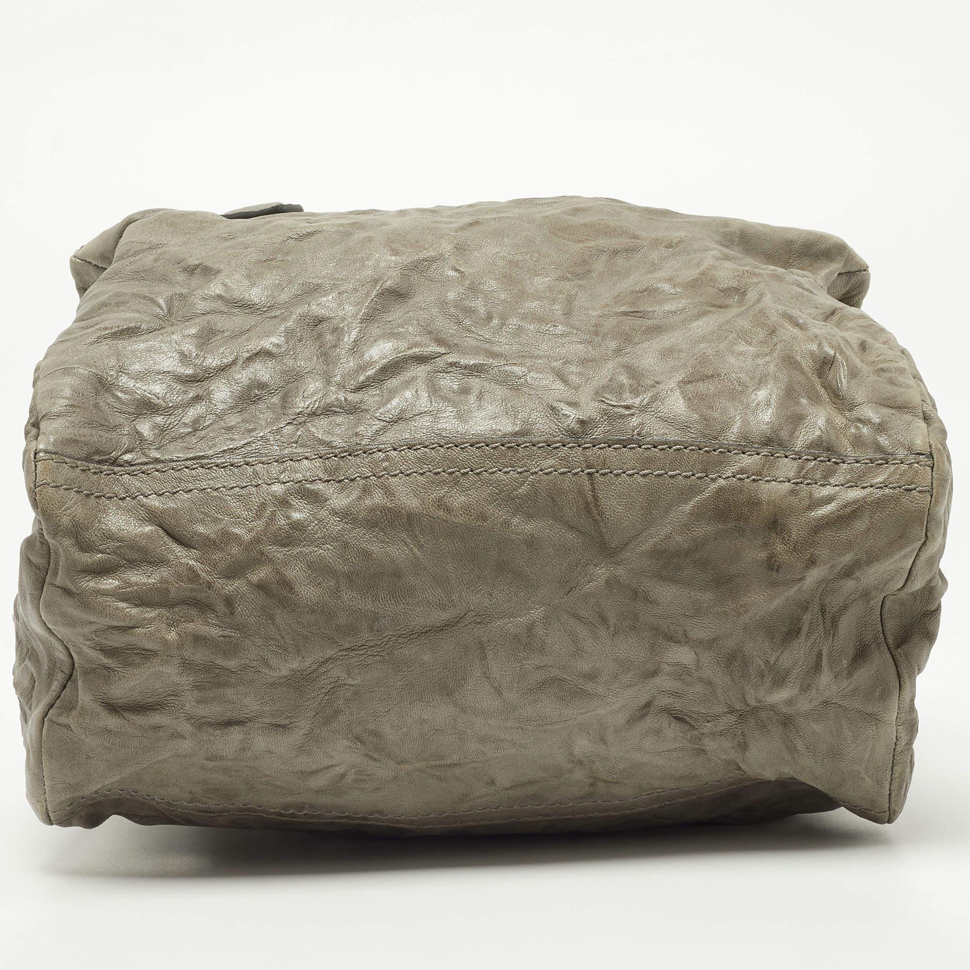 Givenchy Grey Leather Medium Pandora Top Handle Bag For Sale 13